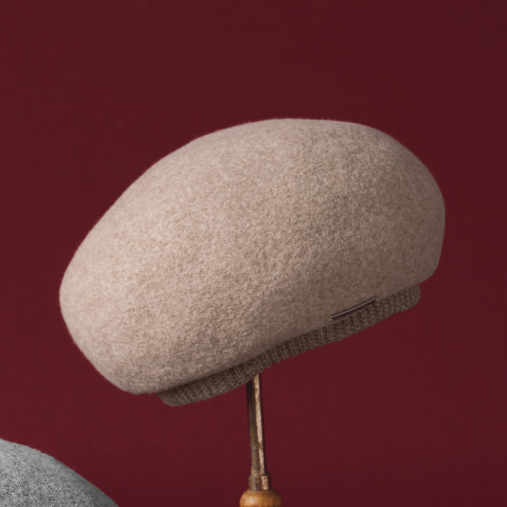 Les Belles Modes／ベル・モード リブ付き ウールベレー（日本製） ニット帽 キャスケット 118901