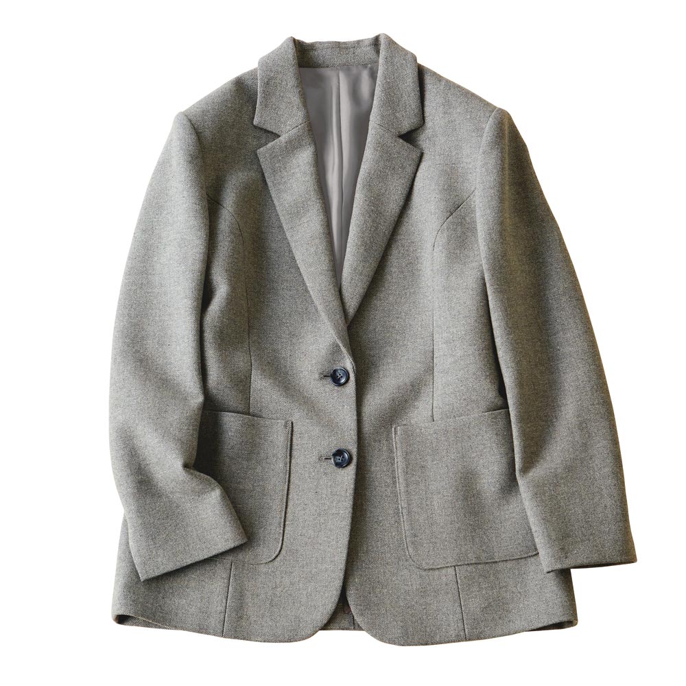 尾州産 ウール混ツイード テーラードジャケット ツイードジャケット ジャケット 120001