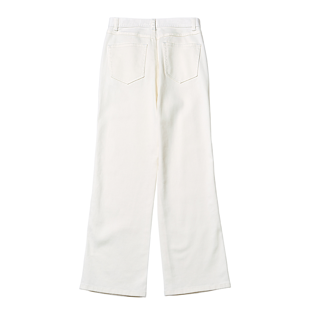 ≪股下丈68cm≫テフロン加工 カラーデニム ストレートパンツ サステナブル 121001