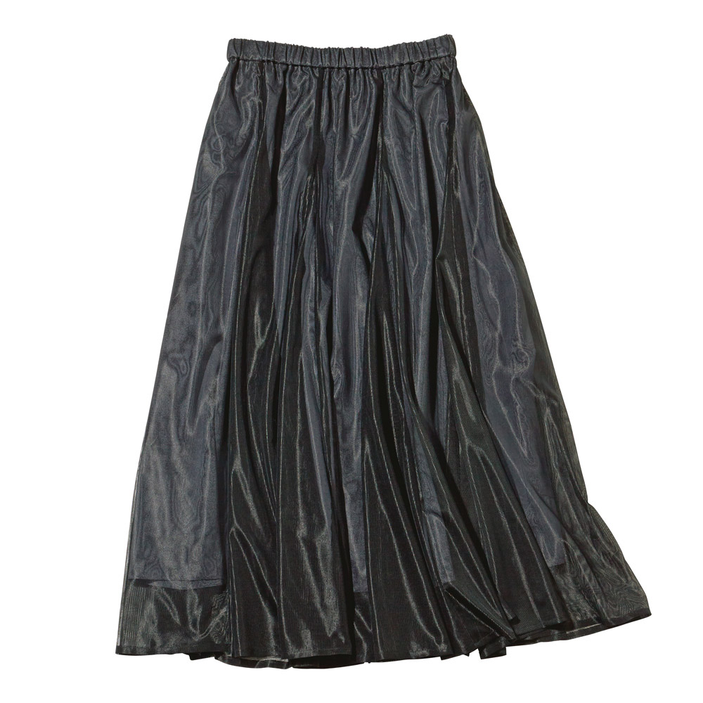 トリアセテート混 無地調 レーススカート フレアスカート ギャザースカート スカート 121402