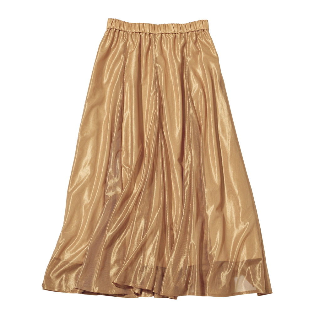 トリアセテート混 無地調 レーススカート フレアスカート ギャザースカート スカート 121402