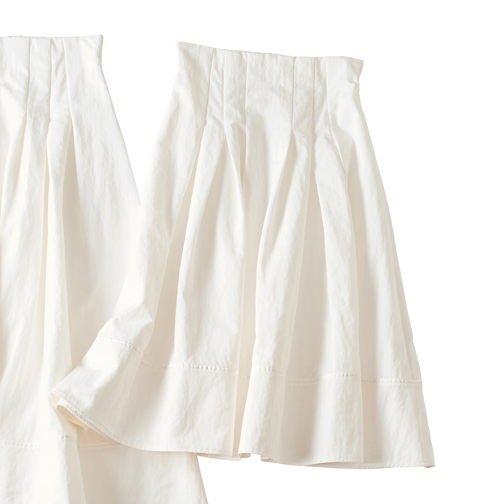 ≪総丈75cm≫高密度コットンナイロン タックフレアスカート フレアスカート ギャザースカート スカート 121601