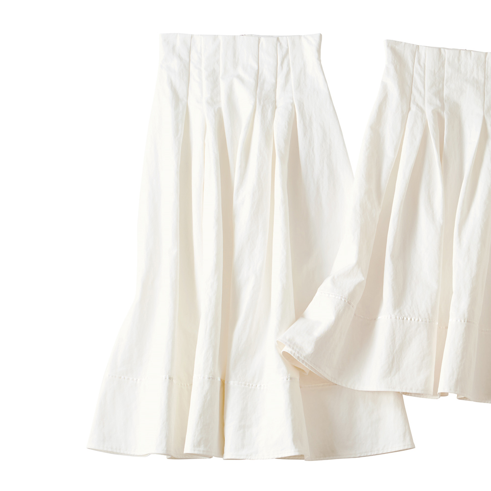 ≪総丈90cm≫高密度コットンナイロン タックフレアスカート フレアスカート ギャザースカート スカート 121602
