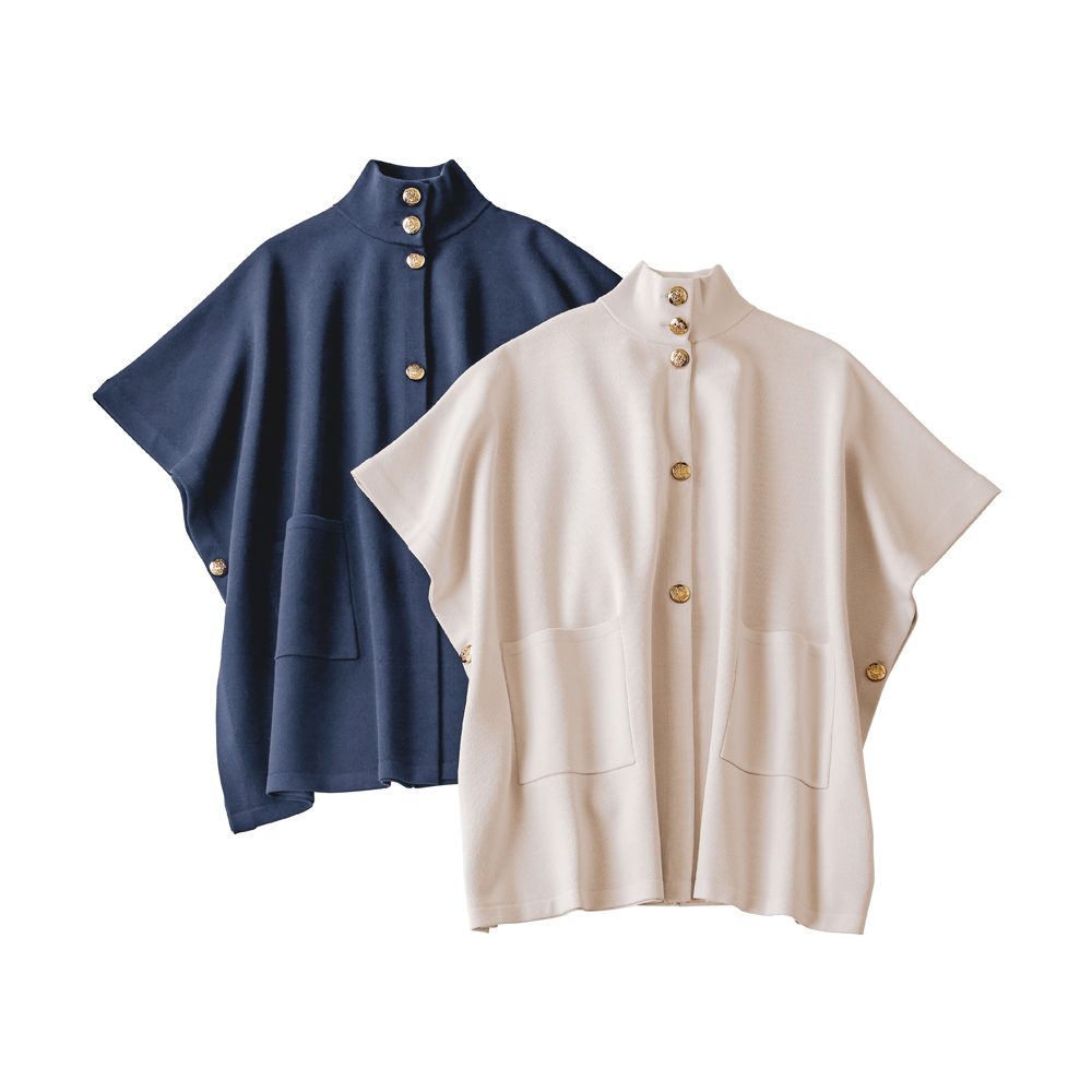 洗える 多機能ニット デザインポンチョ UV対策ウェア UV 紫外線対策 122401