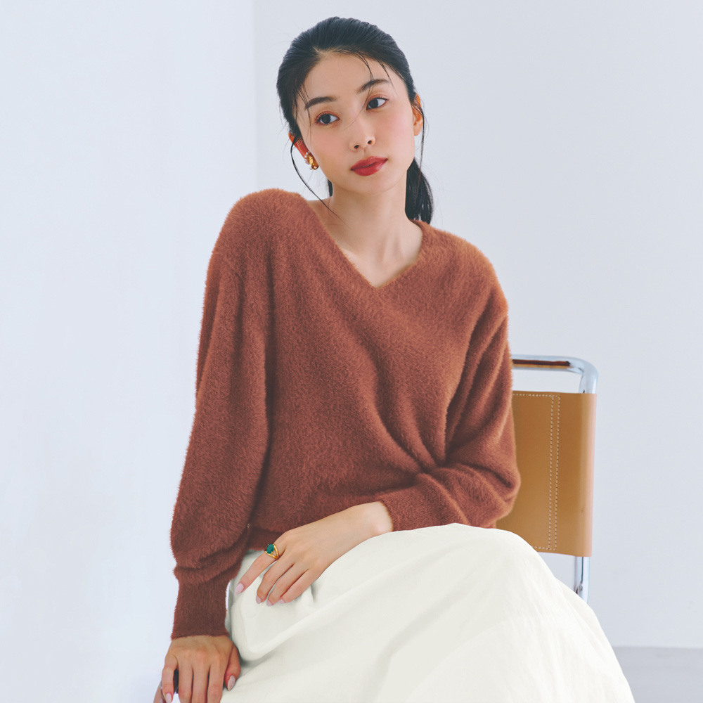 ショートフェザー ラメニット プルオーバー ニットセーター ニット セーター 119401