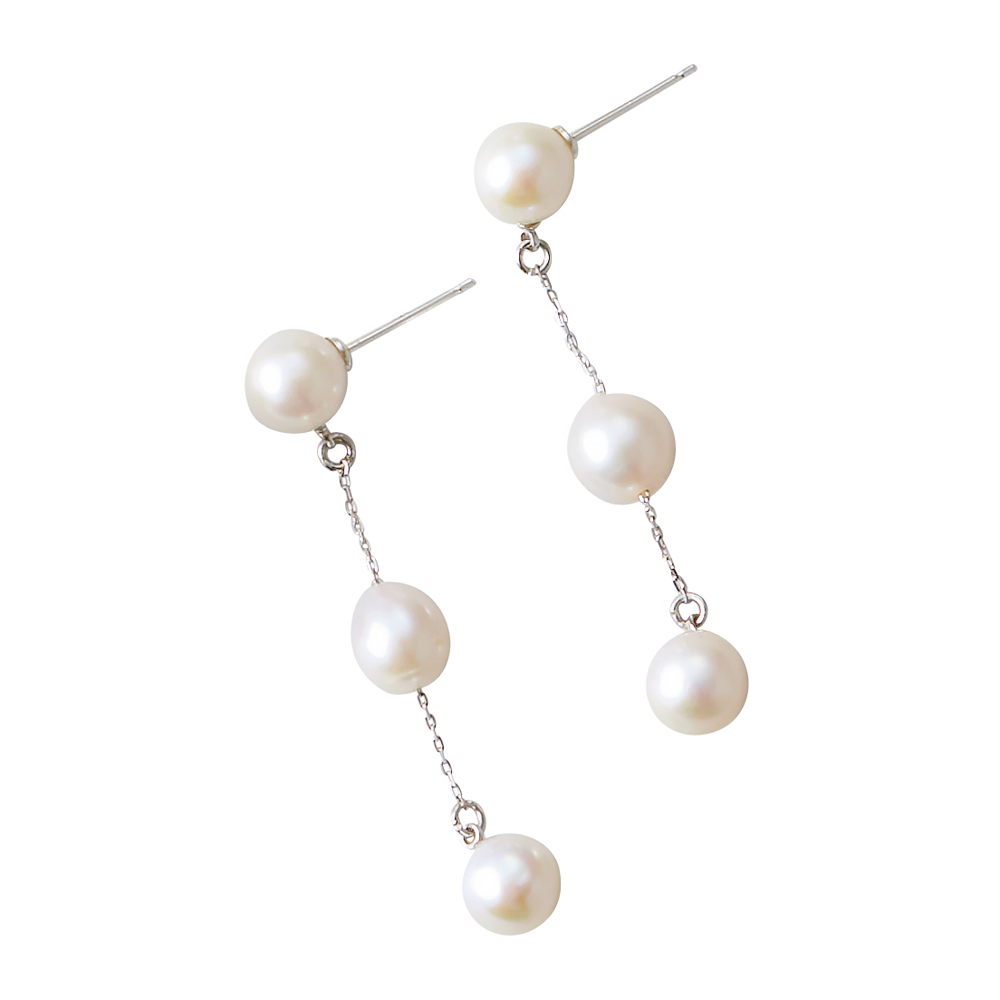 nico/ニコ SV 淡水パール チェーンピアス シルバー製 ジュエリー アクセサリー 119807