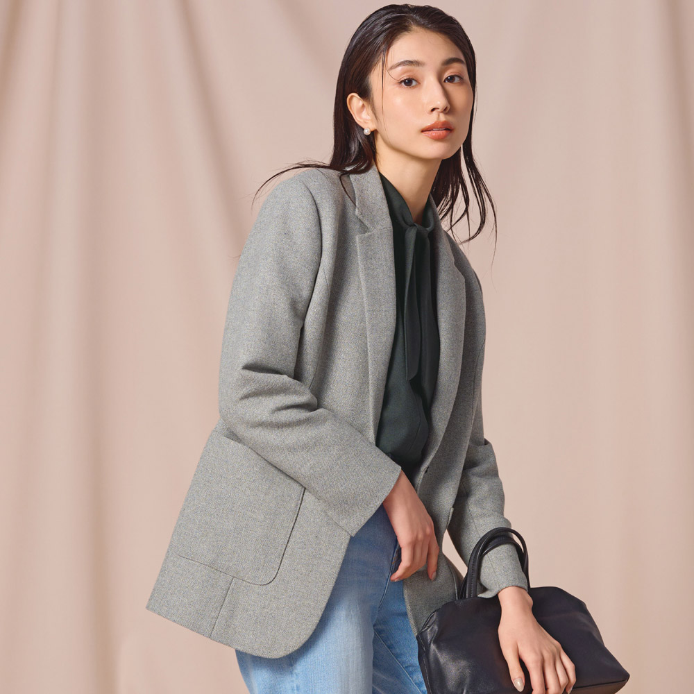 尾州産 ウール混ツイード テーラードジャケット 通販 - ディノス