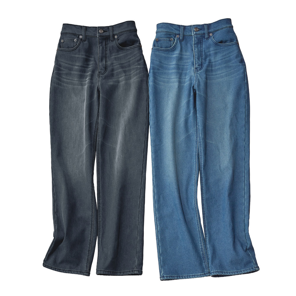 裏起毛 ボンディング ストレート デニムパンツ サステナブル 133601