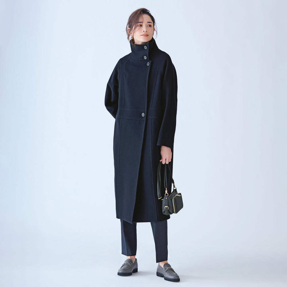 スタンドカラー ウールビーバー コート スタンドカラーコート コート 134001