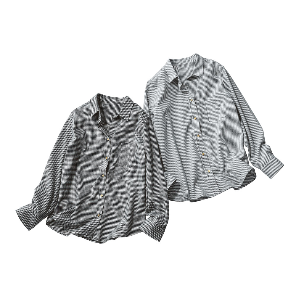 美シルエット 起毛コットン シャツ シャツ ブラウス 135501