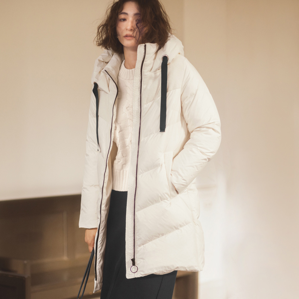 コーデュロイコンビ フーディ ダウンコート ショートコート ハーフコート コート 132802