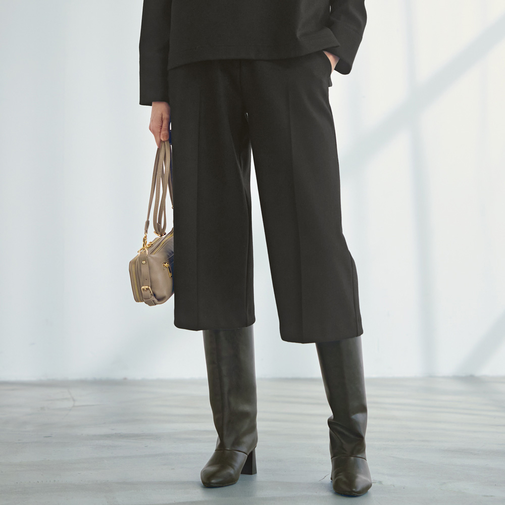 ウール混 圧縮スムース ロングハーフパンツ ハーフパンツ ショートパンツ パンツ 133402