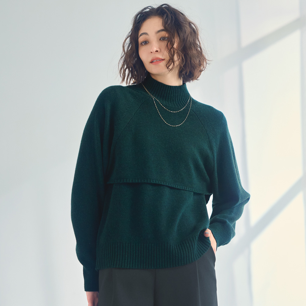 ミックスヤーン プルオーバー&ベスト 2点セット ニットアンサンブル ツインニット ニット セーター 133701