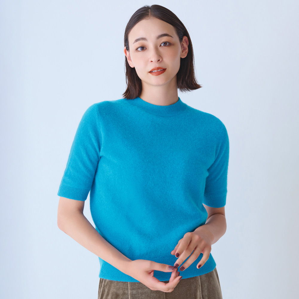 へアリーニット ハイネック プルオーバー ニットアンサンブル ツインニット ニット セーター 134102