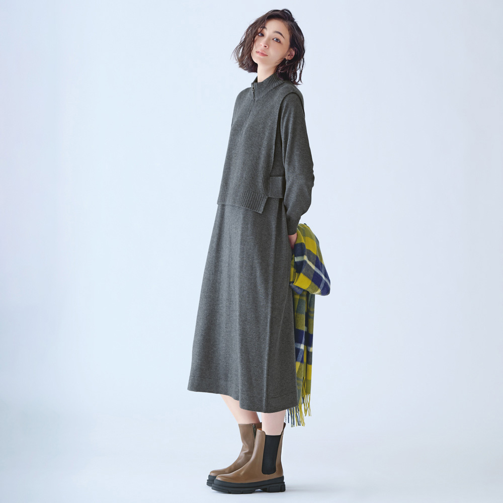 ニットワンピース&ベスト 2点セット ニットベスト ニット セーター 134401