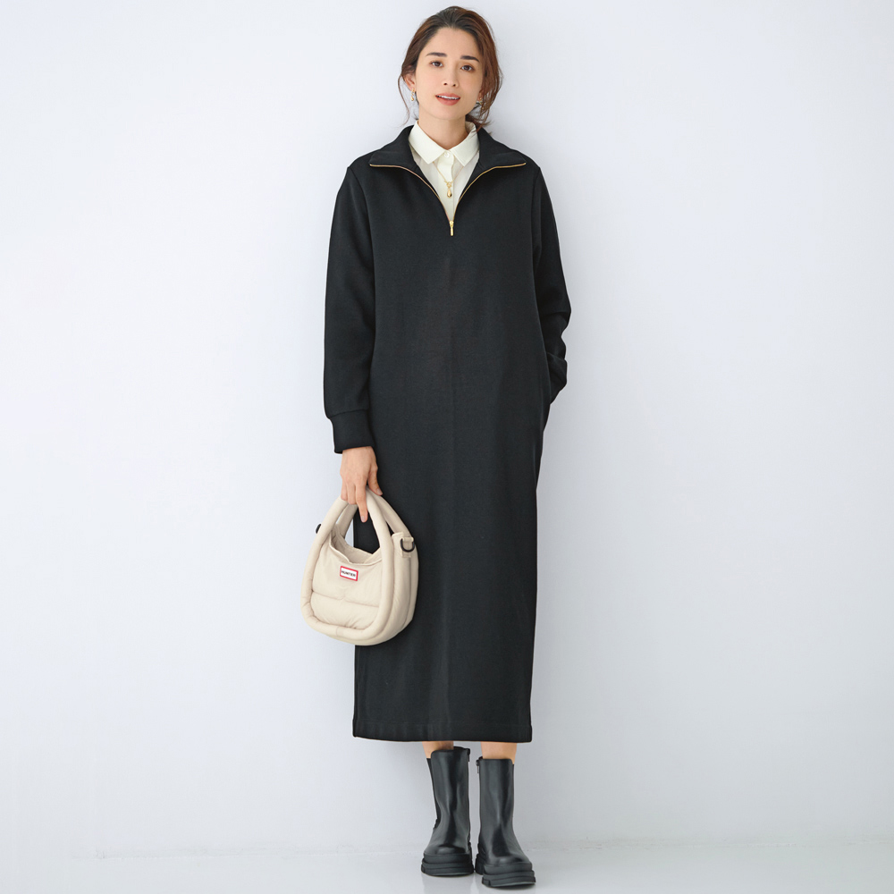 洗える 裏起毛シャギー ワンピース ジャージーワンピース ワンピース 135901