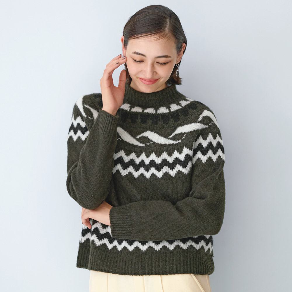 ホールガーメント(R) ノルディック柄 プルオーバー(日本製) ニットセーター ニット セーター 136204