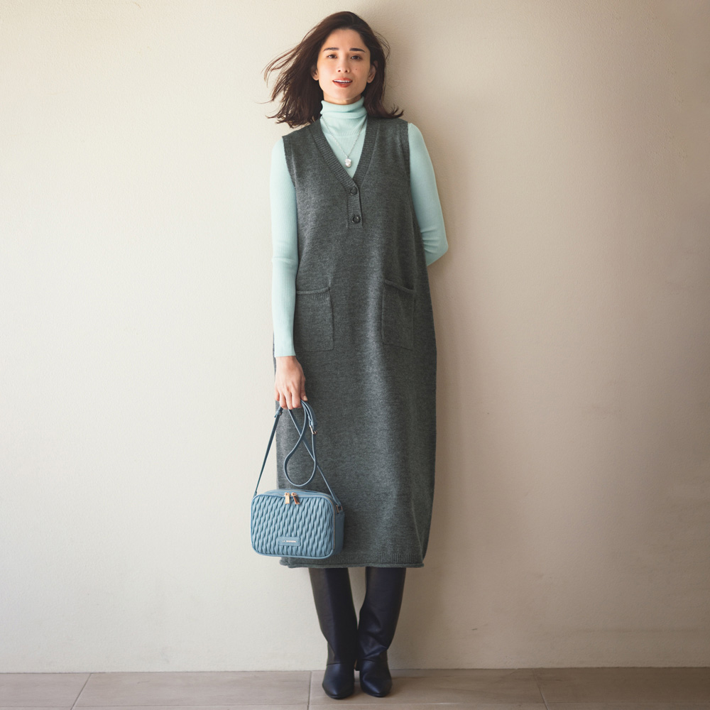 Vネック ニット ジャンパースカート ジャンパースカート スカート 137001