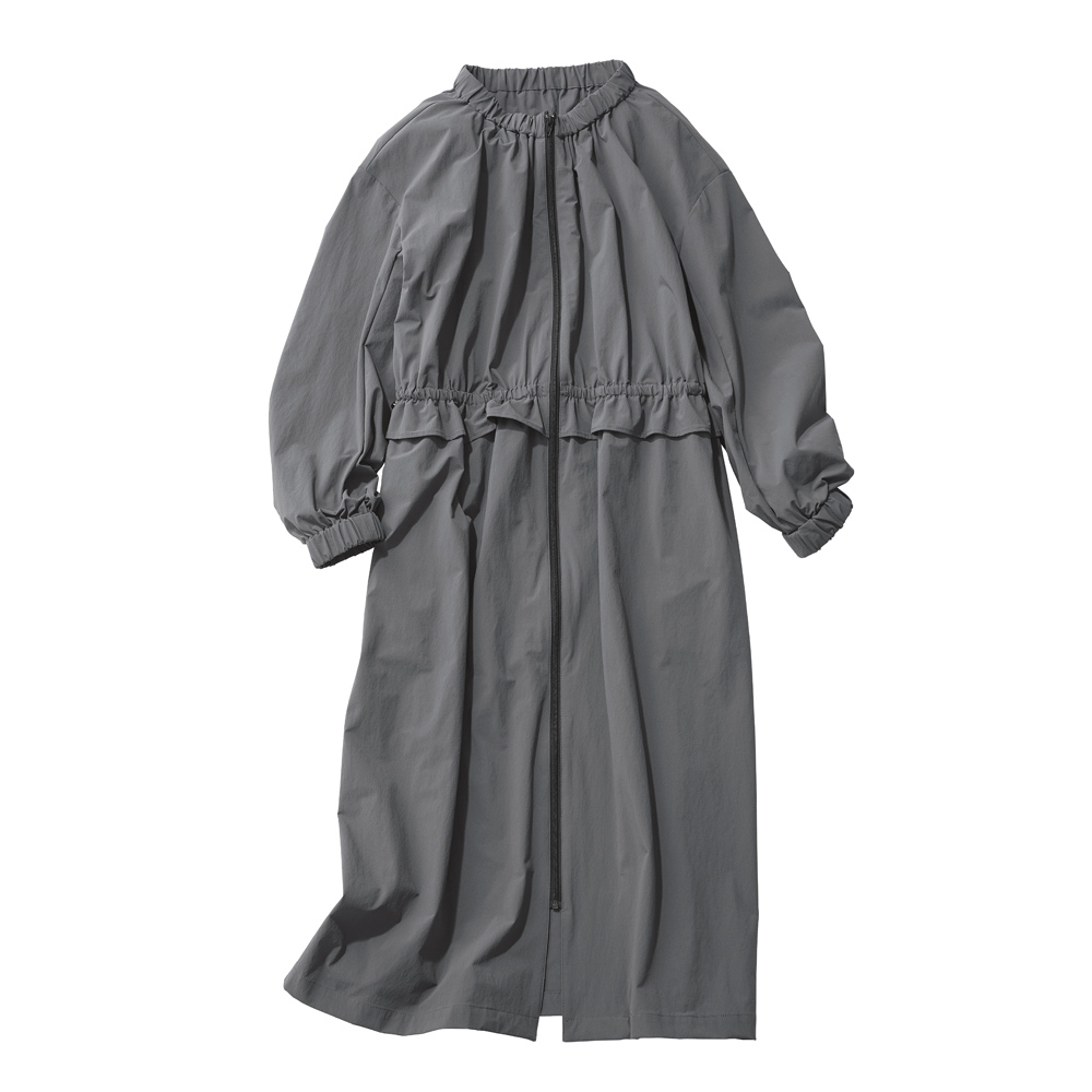 UVカット ナイロン ストレッチ ノーカラー ロングコート UV対策ウェア UV 紫外線対策 147001