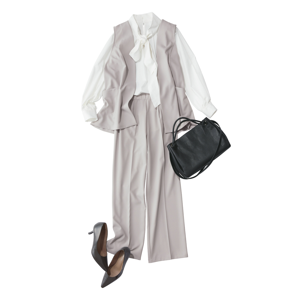 洗える UVカット ジレ＆パンツ のびやか2点セット UV対策ウェア UV 紫外線対策 148601