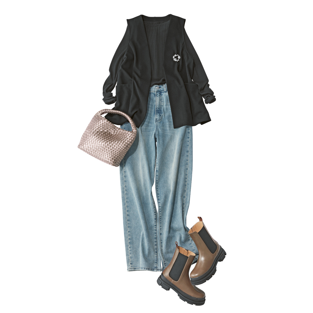 洗える UVカット ジレ＆パンツ のびやか2点セット UV対策ウェア UV 紫外線対策 148601