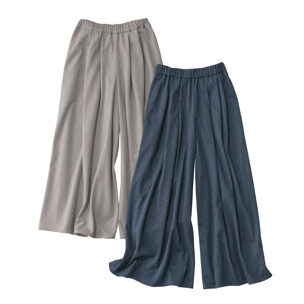 洗える 起毛ジャージー スカーチョ パンツ 150201