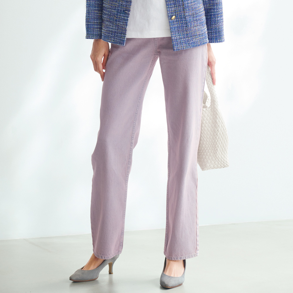 ピンクオーバーダイ ストレート デニムパンツ サステナブル 146303