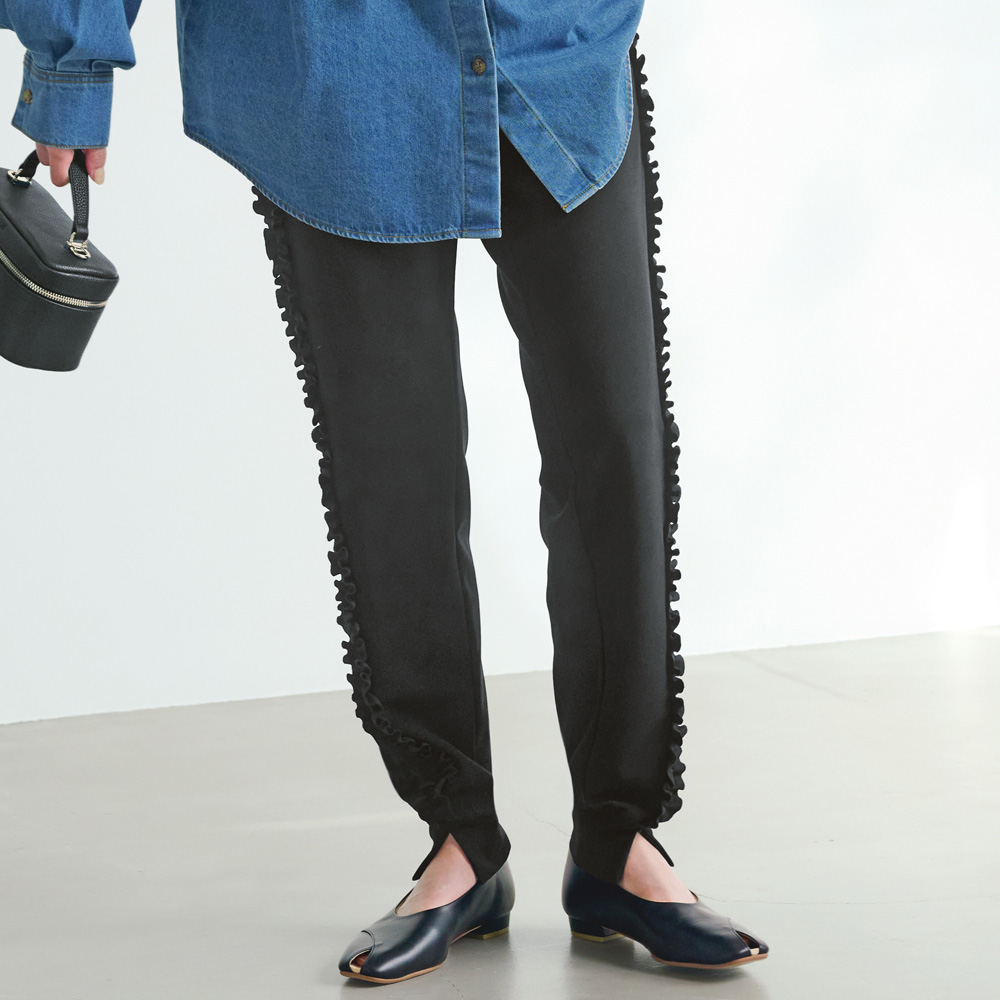 フリル ジャージー ジョグパンツ イージーパンツ パンツ 146402