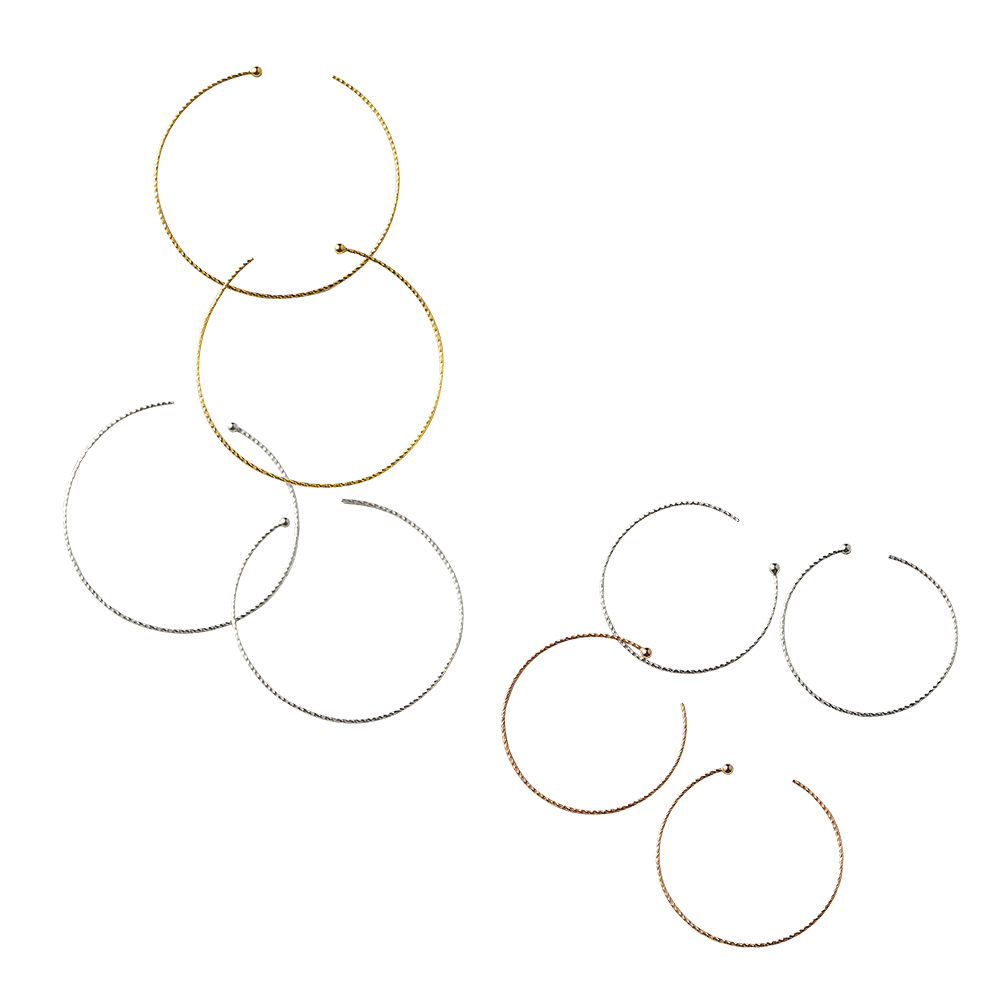 ≪40mm≫ K10 カットフープ ピアス ゴールド製 ジュエリー アクセサリー 147306