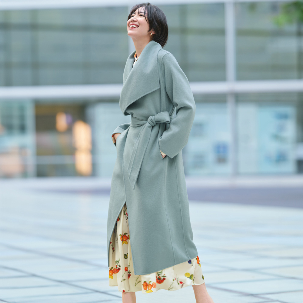 リバー仕立て ショールカラー ロングコート 通販 - ディノス