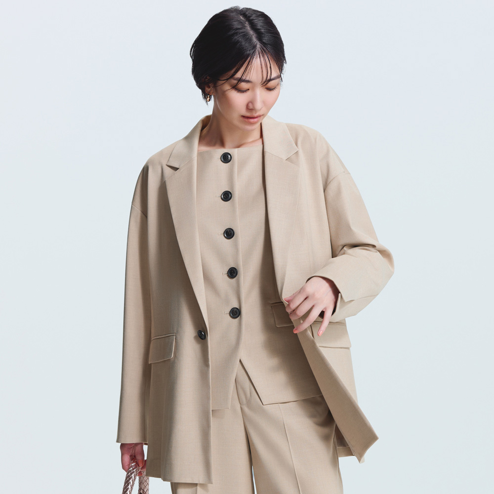 ウール混サキソニー テーラード ジャケット テーラードジャケット ジャケット 147901