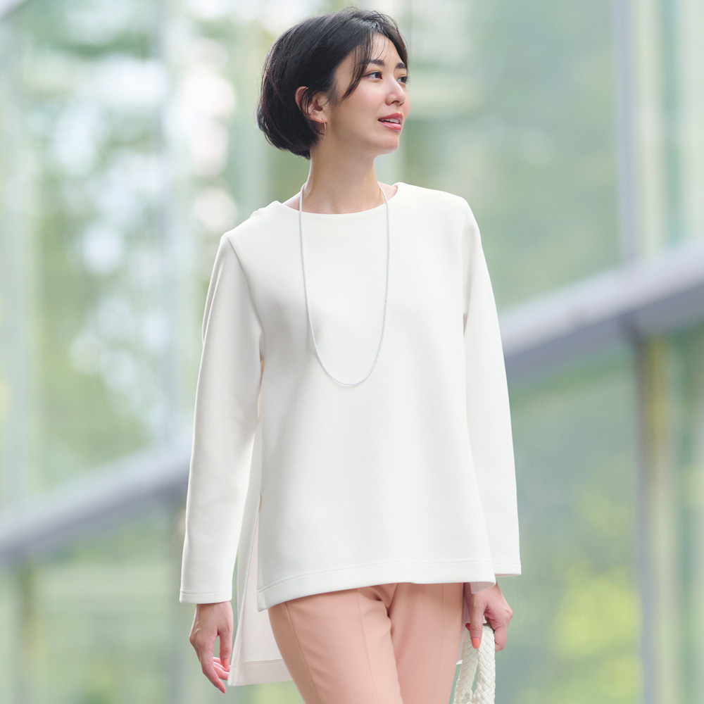 ヘムデザイン ダンボール チュニック プルオーバー シャツ ブラウス 148003