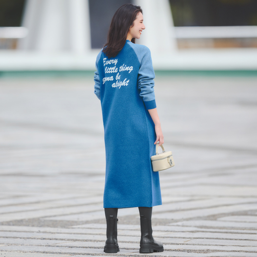 パイル編み バックロゴ ニットワンピース 通販 - ディノス