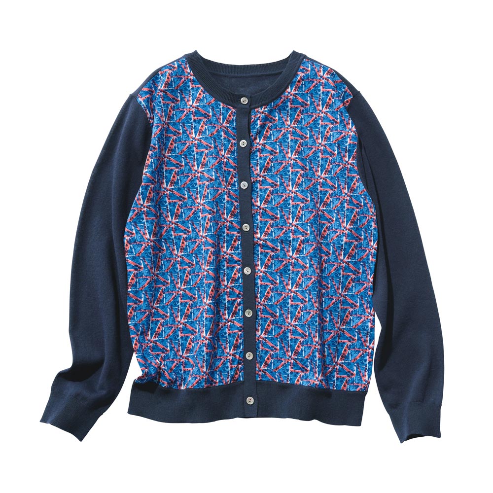 LIBERTY PRINT/リバティプリント 「フローラルフラッグ」 ドッキングカーディガン サマーニット ニット セーター 168801