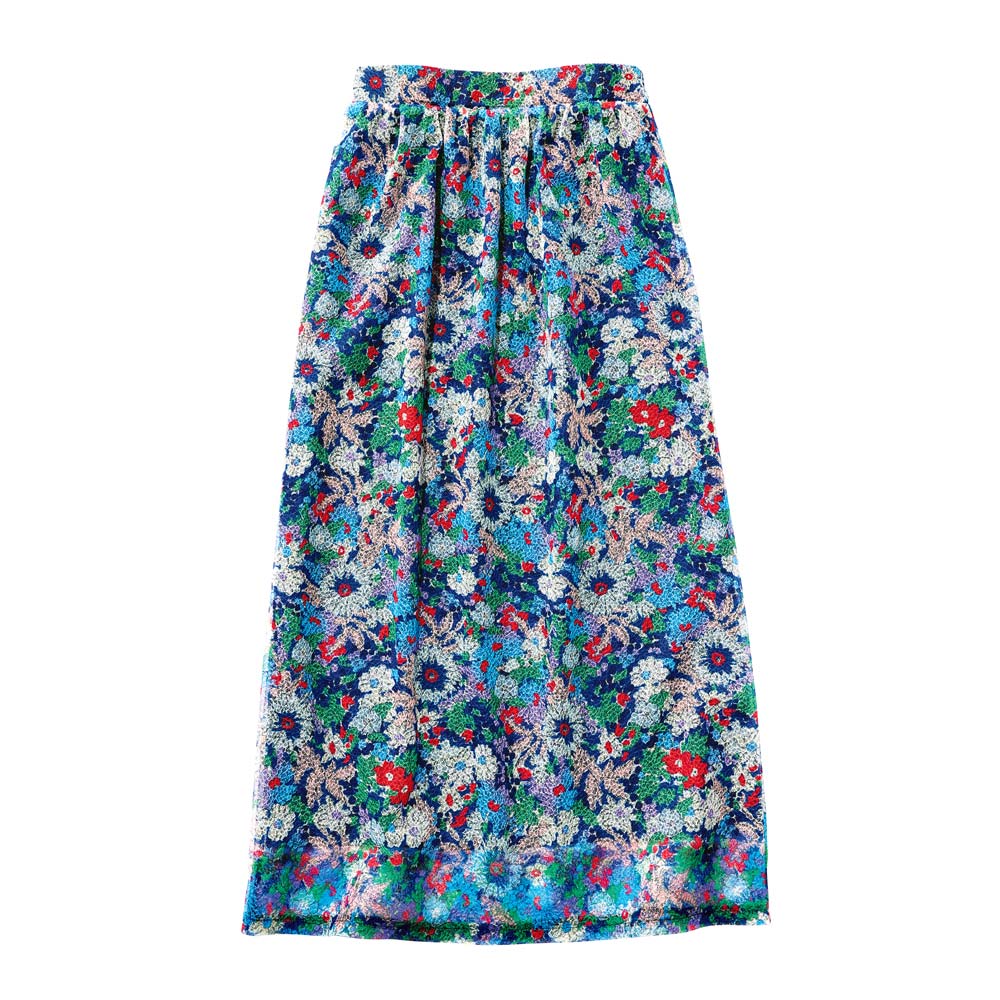 フラワー柄 チュールレース ストレートスカート タイトスカート スカート 169003