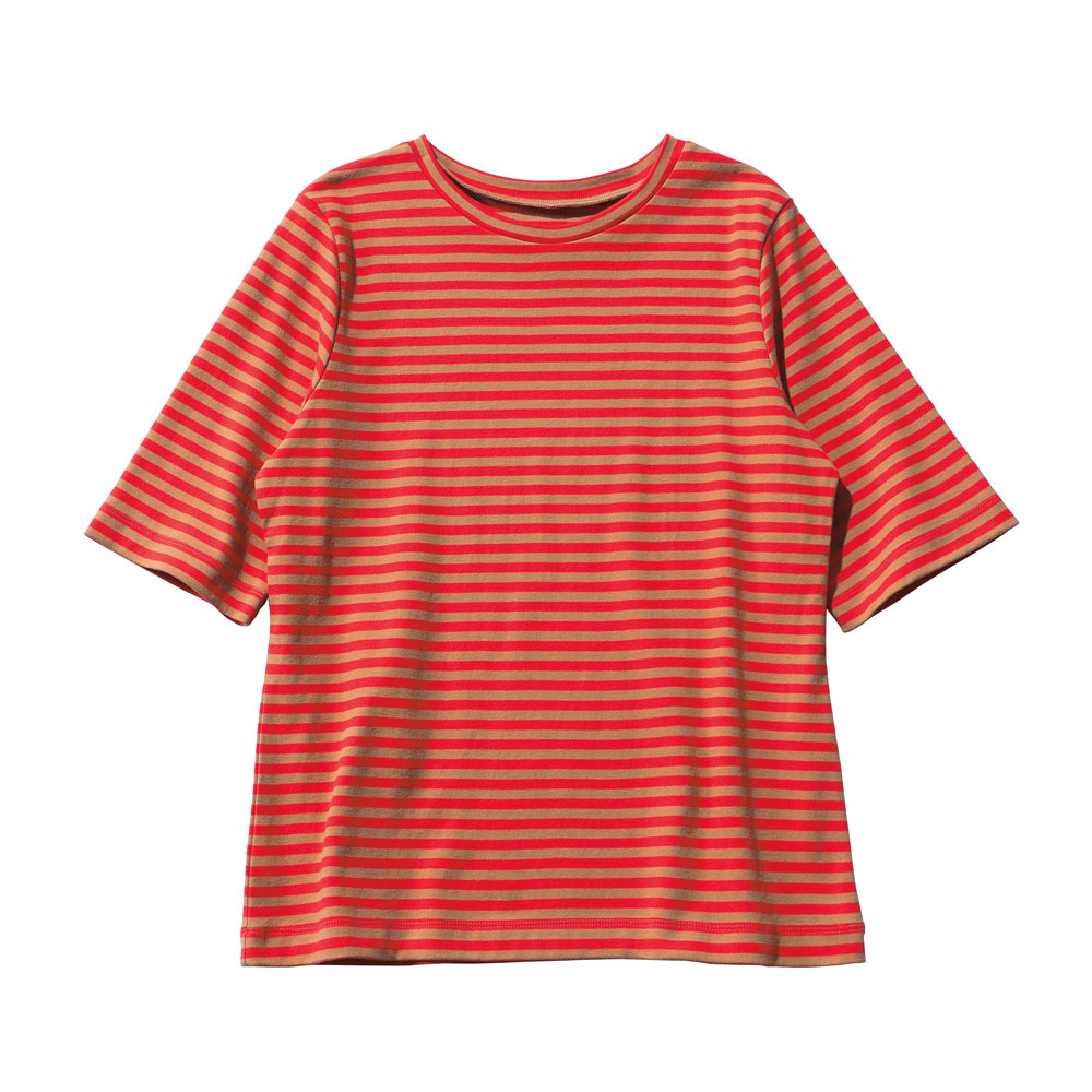 コスメプラス（R）加工 5分袖 ボーダープルオーバー （日本製） プルオーバー シャツ ブラウス 170103