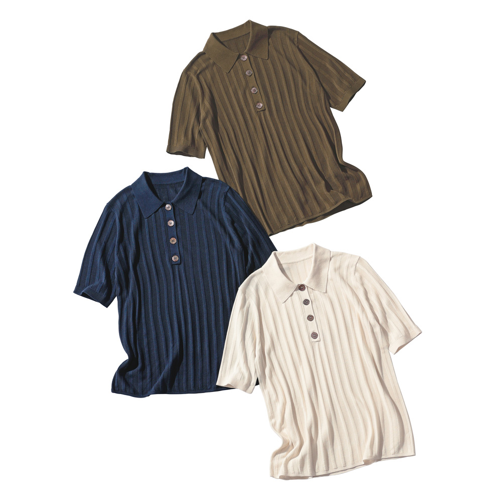 UVカット 洗える シルク100％ タックスレッド編み ポロシャツ UV対策ウェア UV 紫外線対策 170801