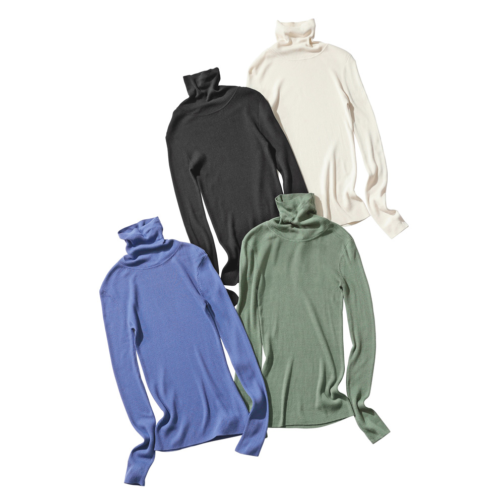 UVカット 洗える シルク100％ タートルネックリブ プルオーバー UV対策ウェア UV 紫外線対策 170902