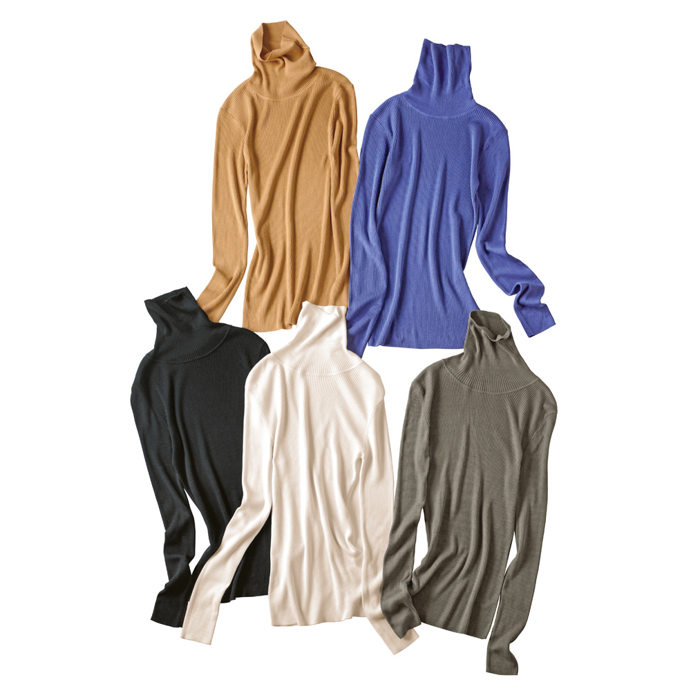 UVカット 洗える シルク100％ タートルネックリブ プルオーバー UV対策ウェア UV 紫外線対策 170902