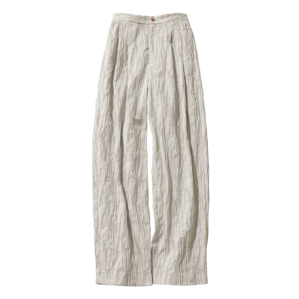 播州織 タックドビー バレルシルエット パンツ テーパードパンツ パンツ 171602