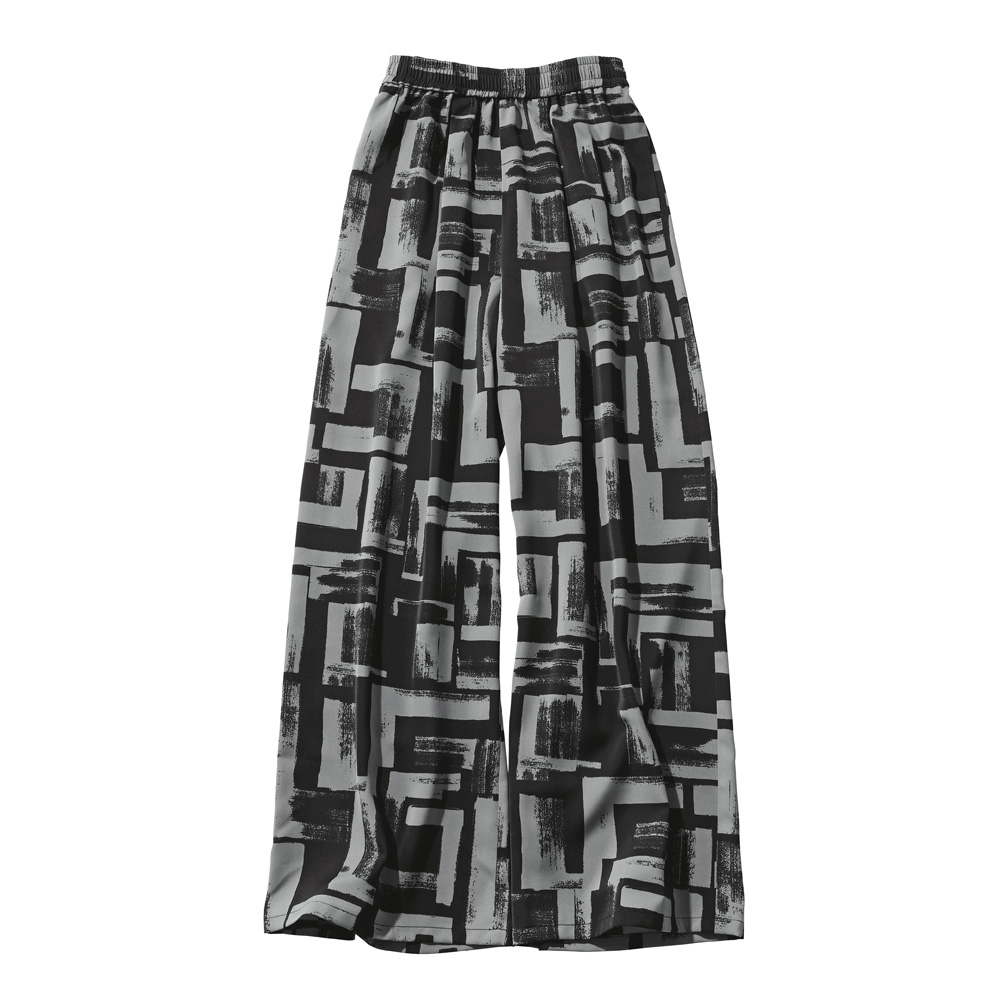 幾何学柄プリント フレアパンツ イージーパンツ パンツ 171903