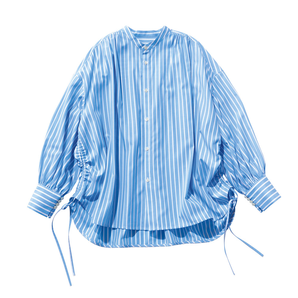 セルロース混 ストライプ ポプリンシャツ シャツ ブラウス 172302