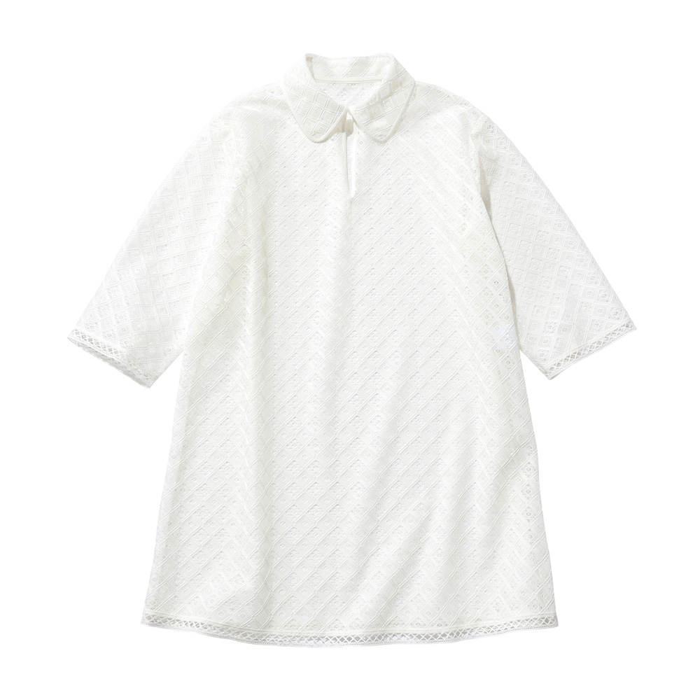 エコペット（R）レース シアーチュニック プルオーバー シャツ ブラウス 172401