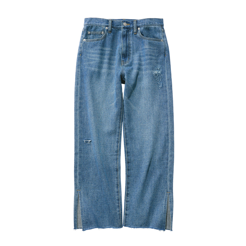 軽量デニム スリット入り 9分丈パンツ サステナブル 172402