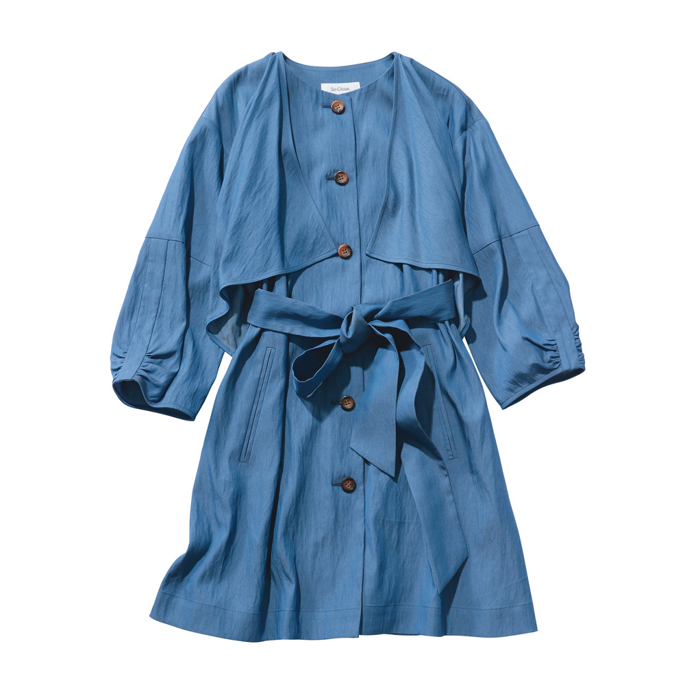 セルロース混ランタンスリーブ デザインコート サステナブル 172802