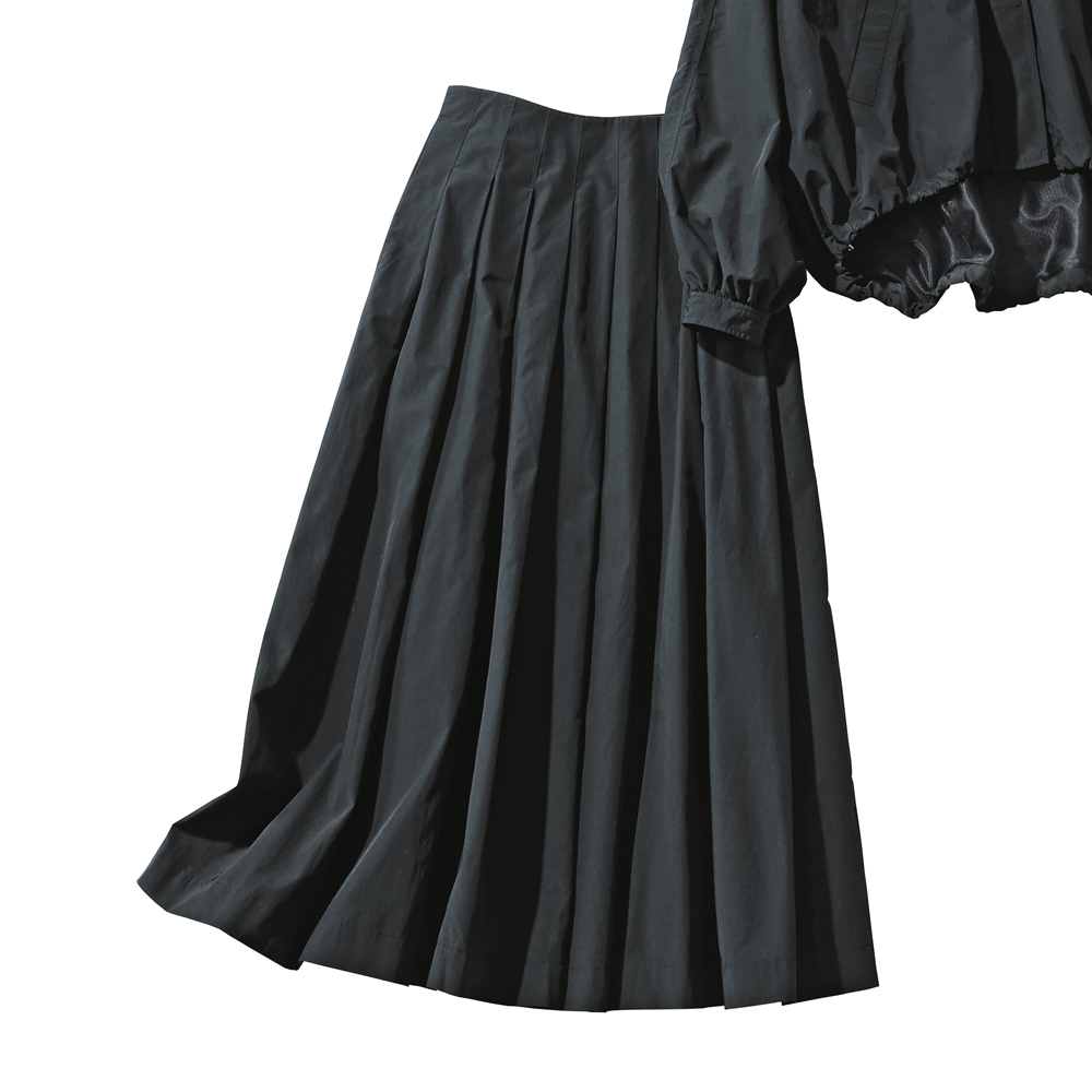 はっ水 コットンナイロン タックスカート フレアスカート ギャザースカート スカート 172902