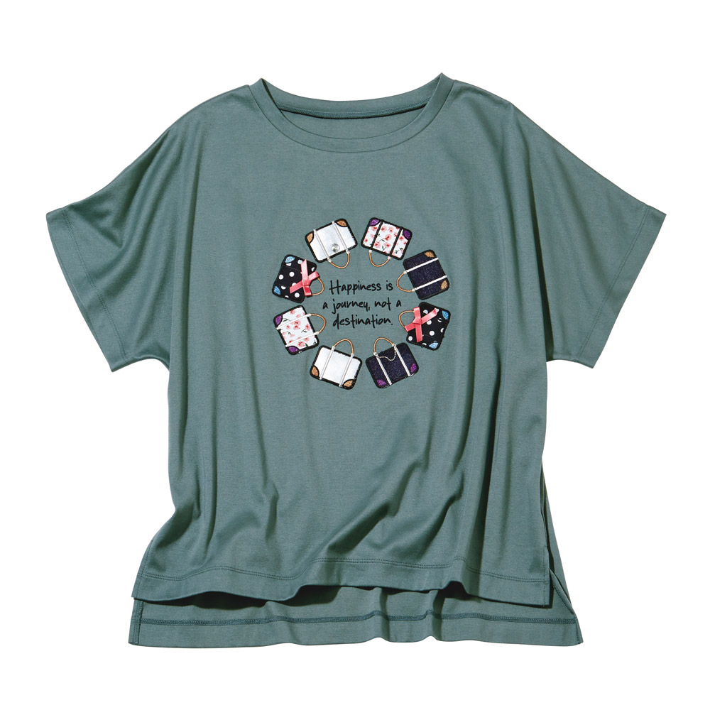 バッグモチーフ パッチワーク刺しゅう Tシャツ(日本製) Tシャツ カットソー 174208