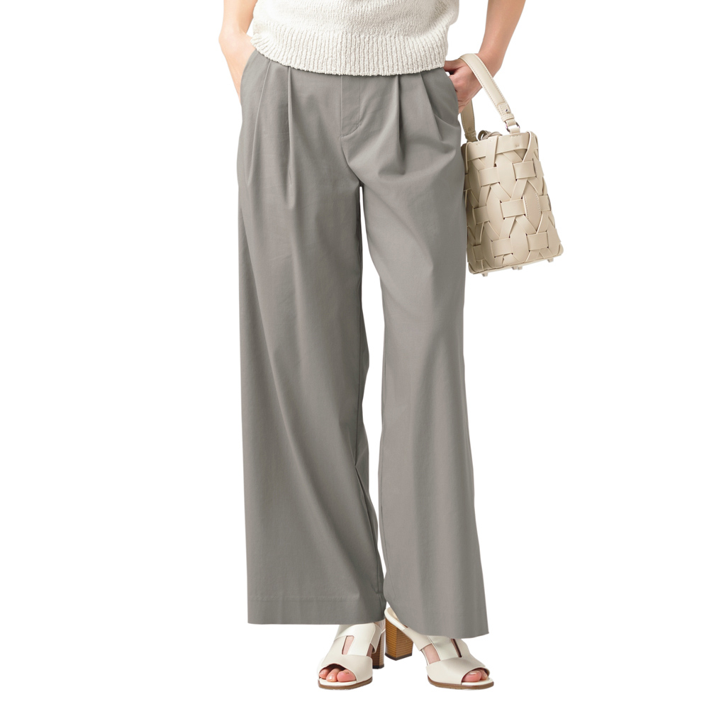 多機能素材 リネン混 タックワイドパンツ 機能性ウェア インナー 雑貨 171101