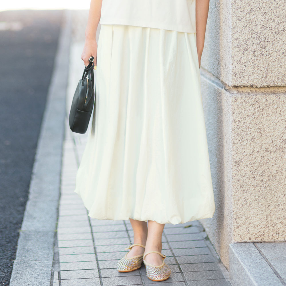 ナイロンタフタ ボリュームバルーンスカート フレアスカート ギャザースカート スカート 173203