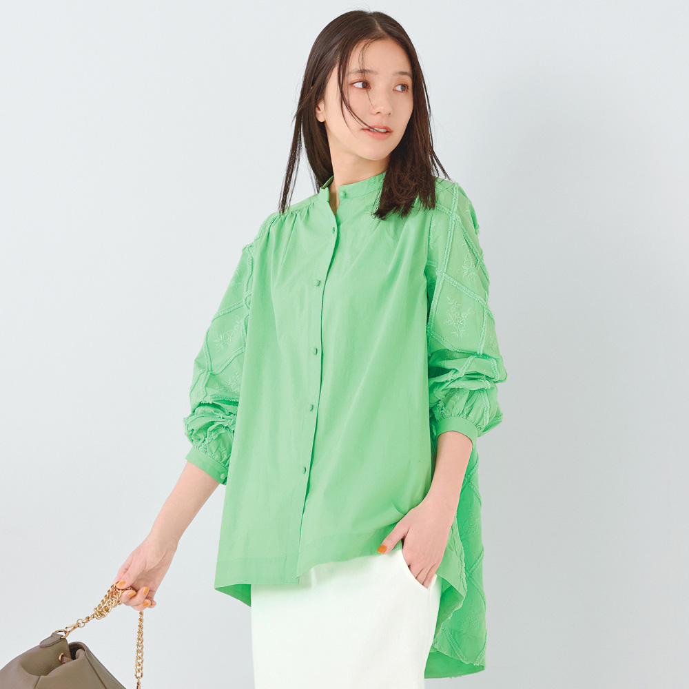 アーガイルレース刺しゅう ブラウス ブラウス シャツ 173401